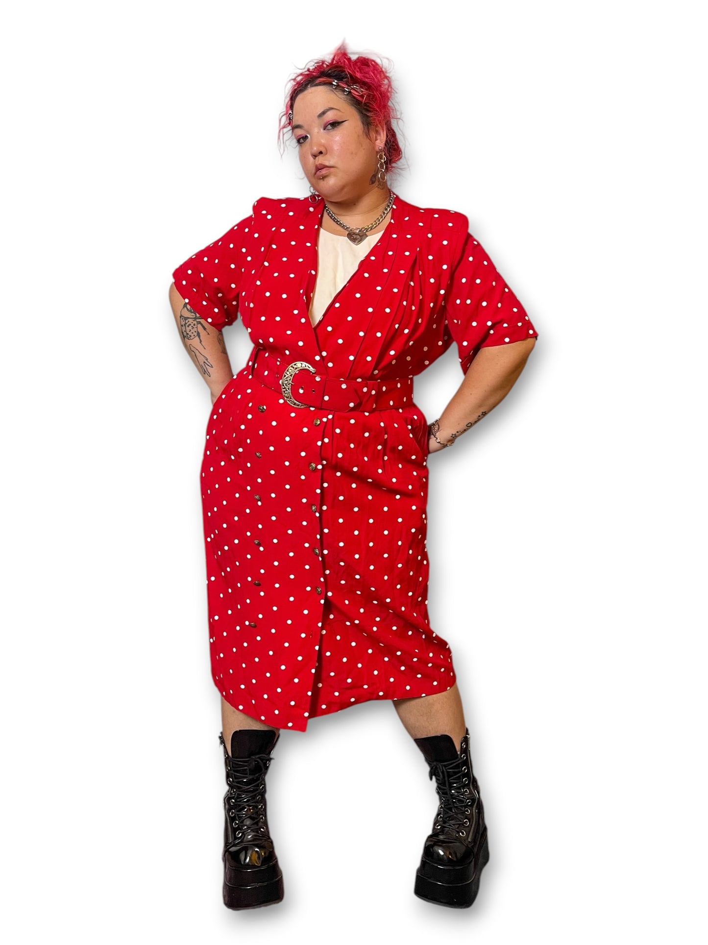 80’s Polka Dot Secretary Dress (2X/3X)