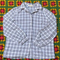 60’s/70’s Collegian of California Brown and White Plaid Blouse (M)