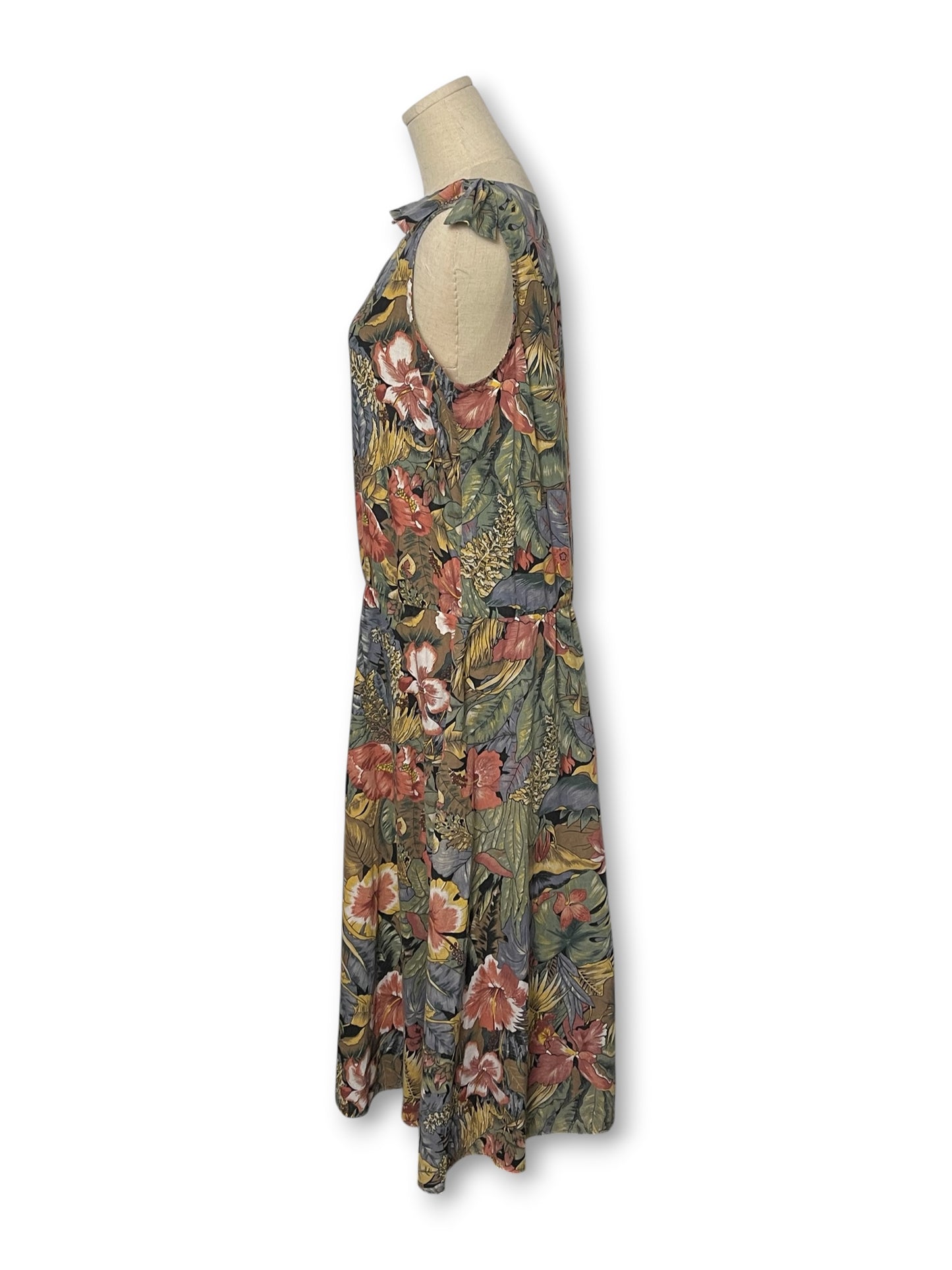80’s/90’s Retro Tropical Midi Dress (XL/1X)