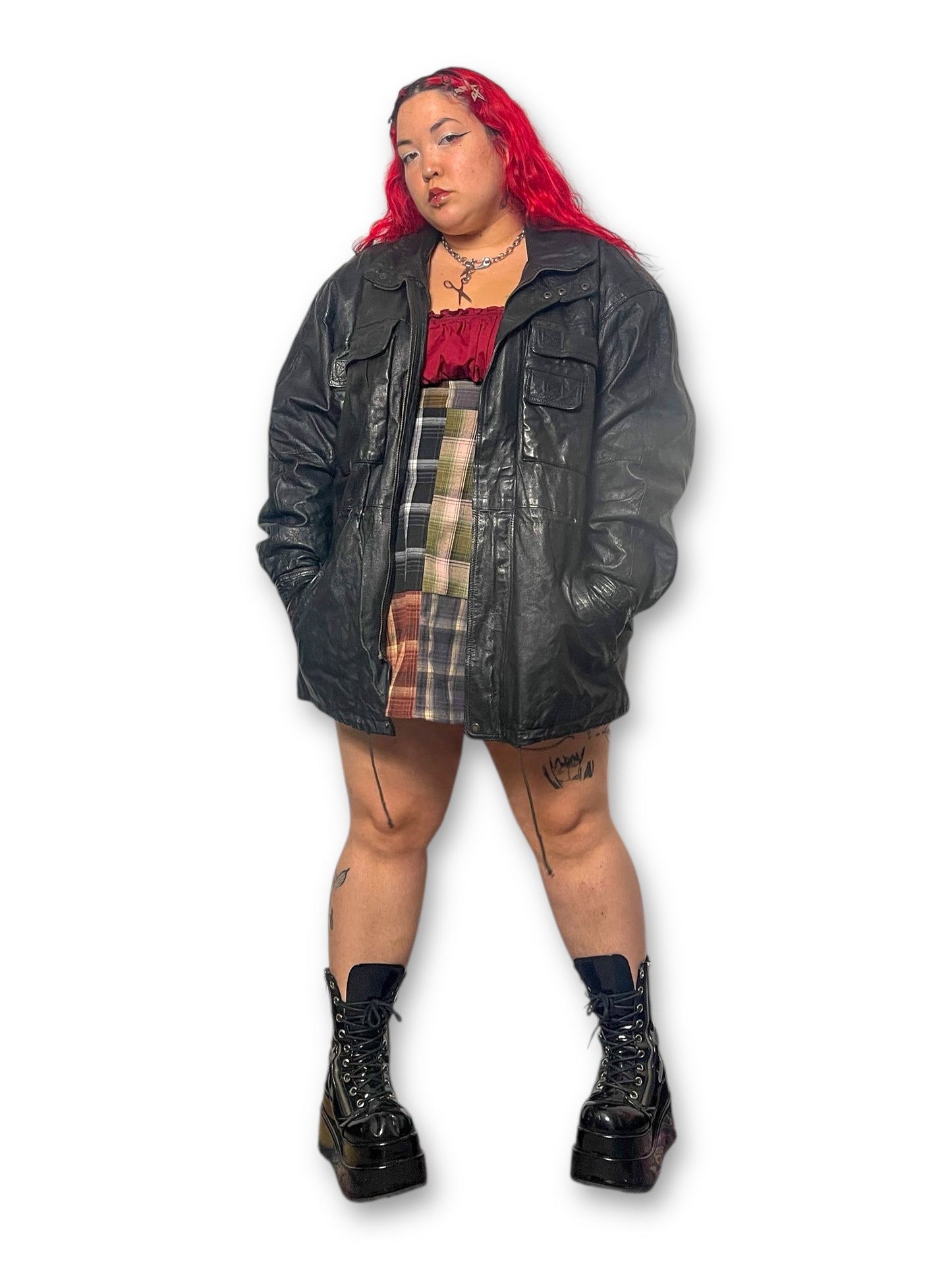 80’s/90’s Phase 2 Black Leather Jacket (XL/1X/2X)