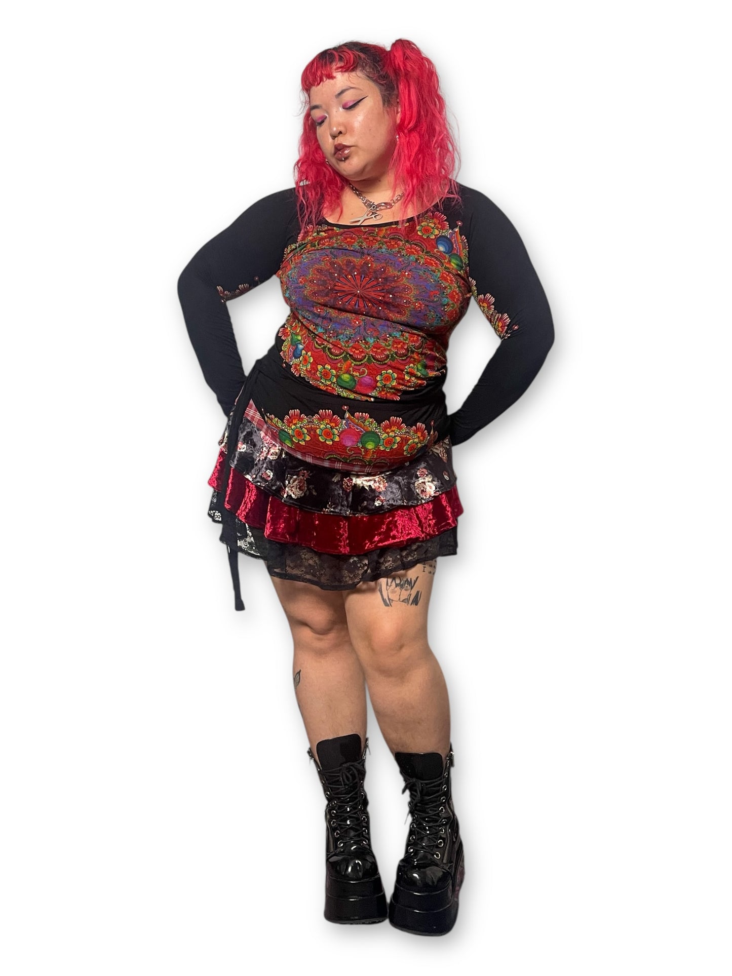 DESIGUAL Floral Mandala Long Sleeve Shirt (XL)