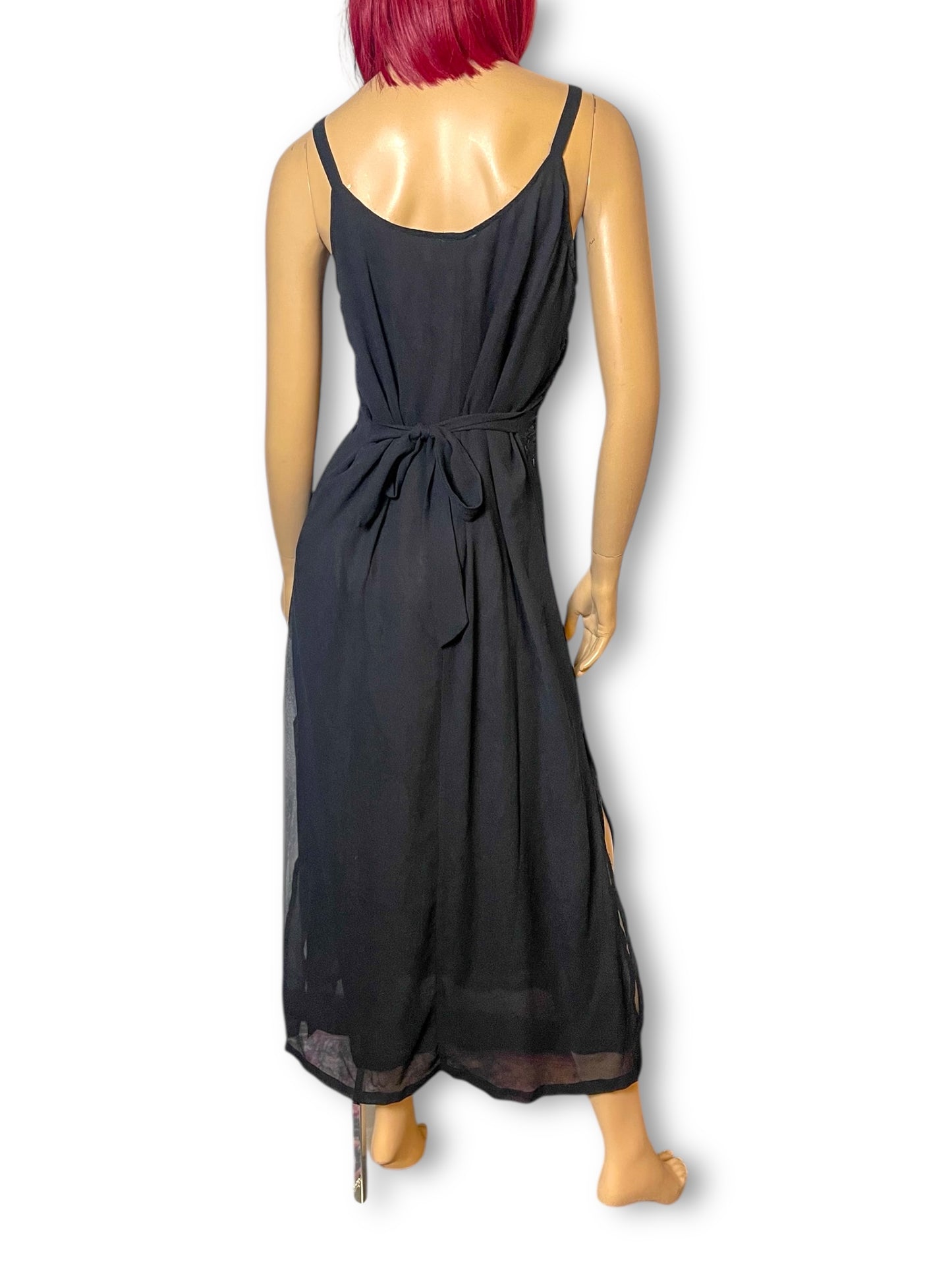 90’s/Y2K Black Mesh Layered Maxi Dress (L)
