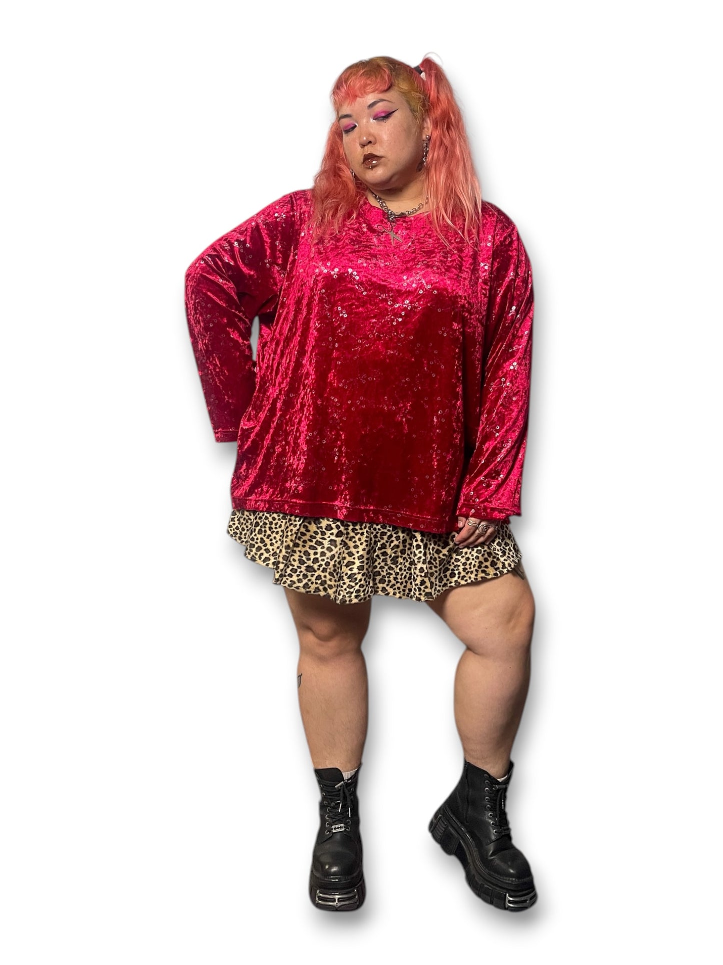 Y2K Velvet Long Sleeve Shirt (4X)