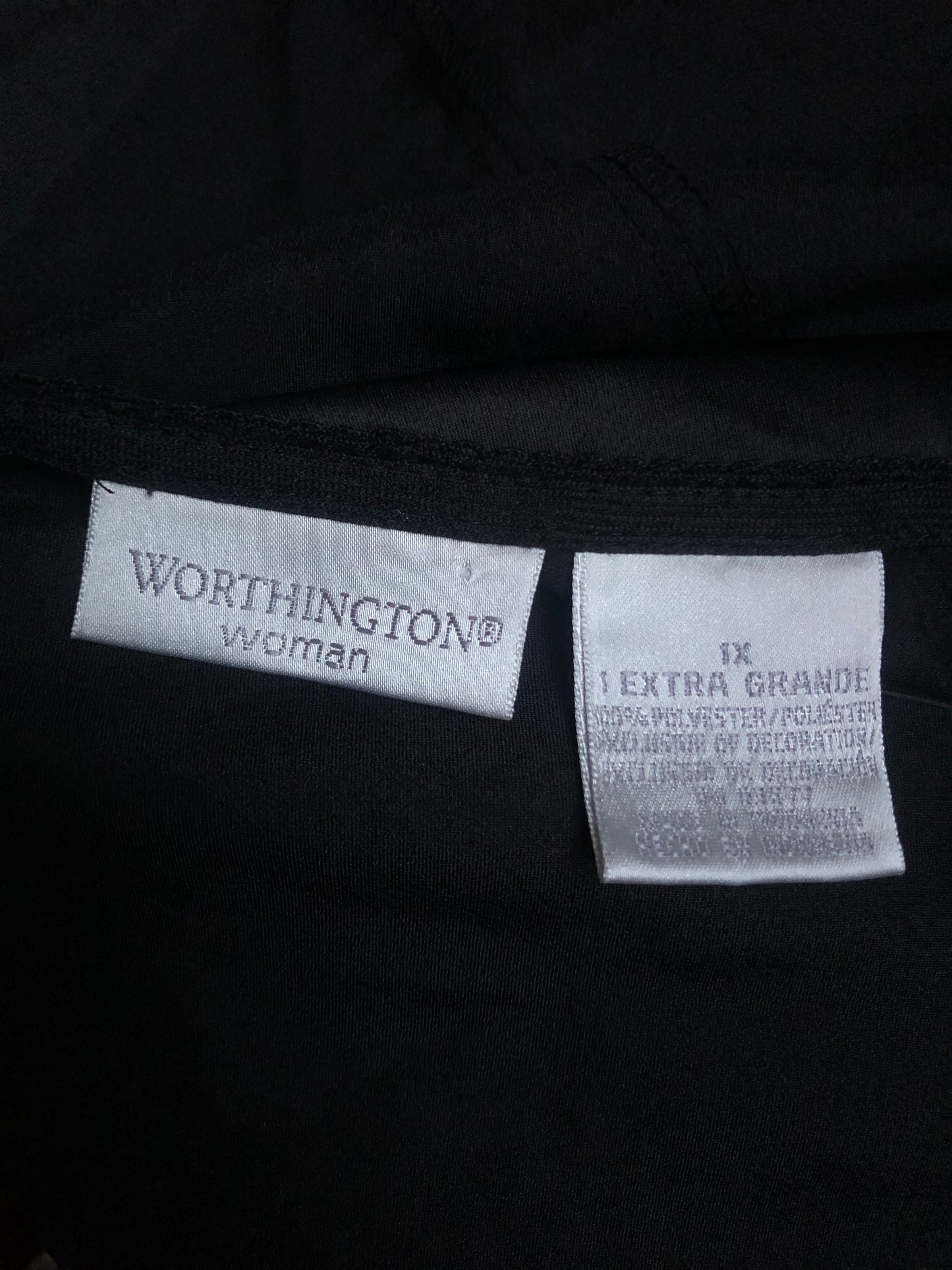 Y2K Worthington Black Satin Tank Top (2X)