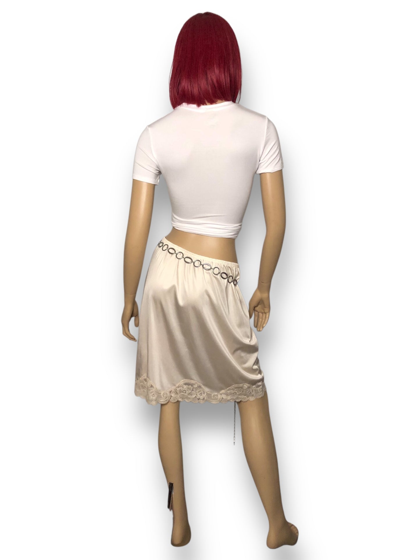 60’s/70’s Vanity Fair Cream Slip Skirt (M/L)