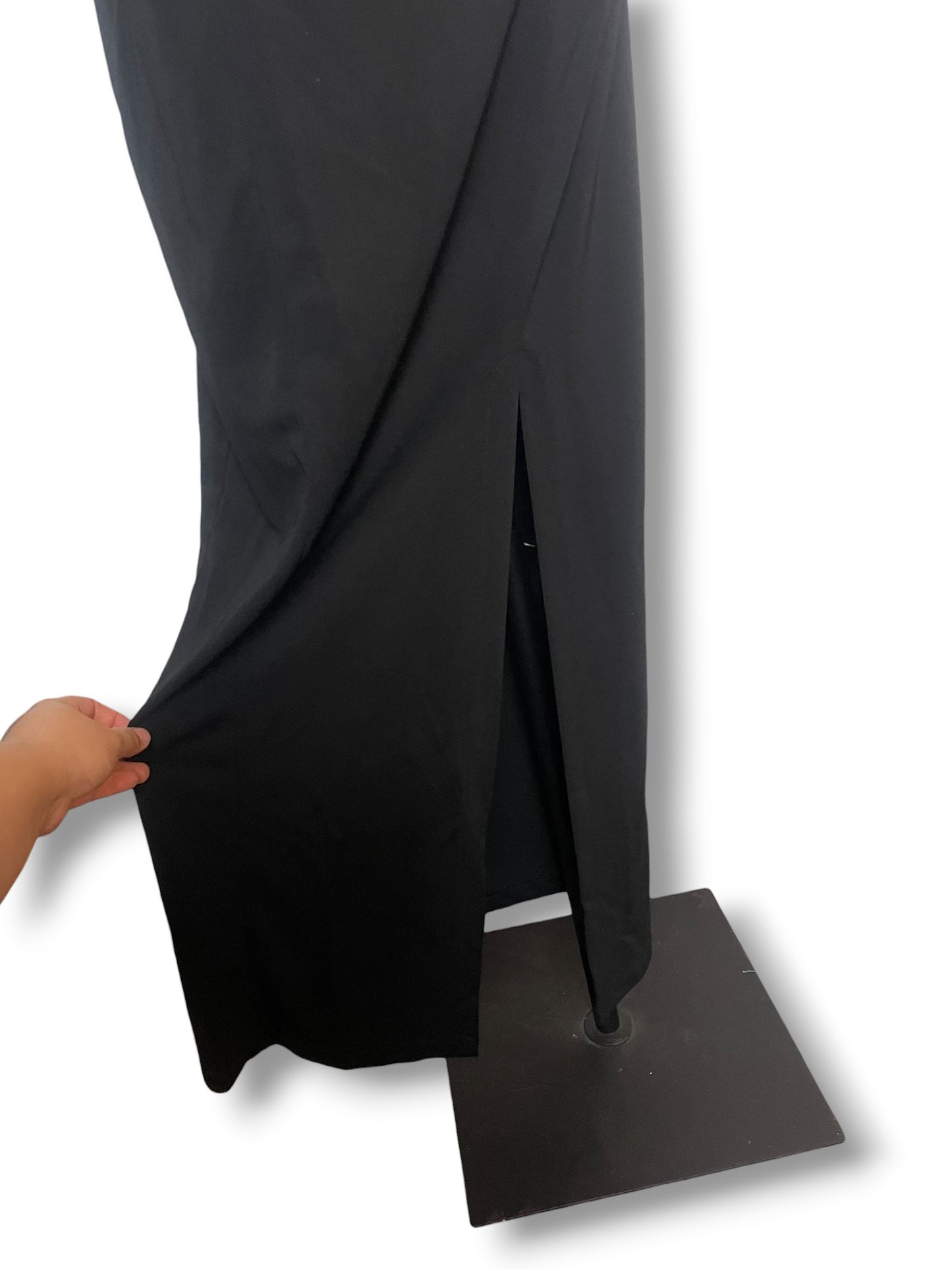 90’s Black Slinky Maxi Dress (XS/S)