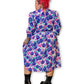 80’s Retro Floral Pleated Dress (1X/2X)
