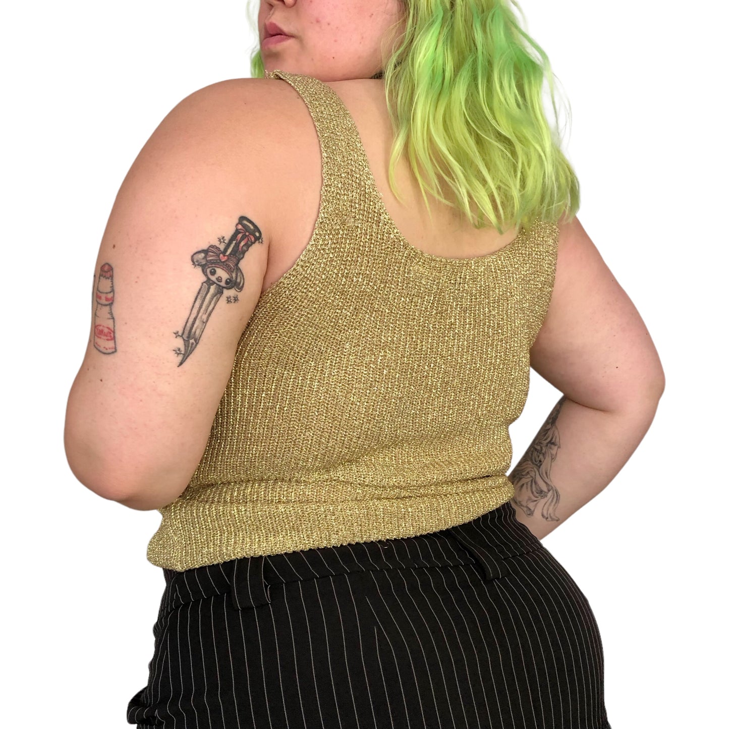 90’s Creazioni Effeci Gold Knit Tank Top (L)