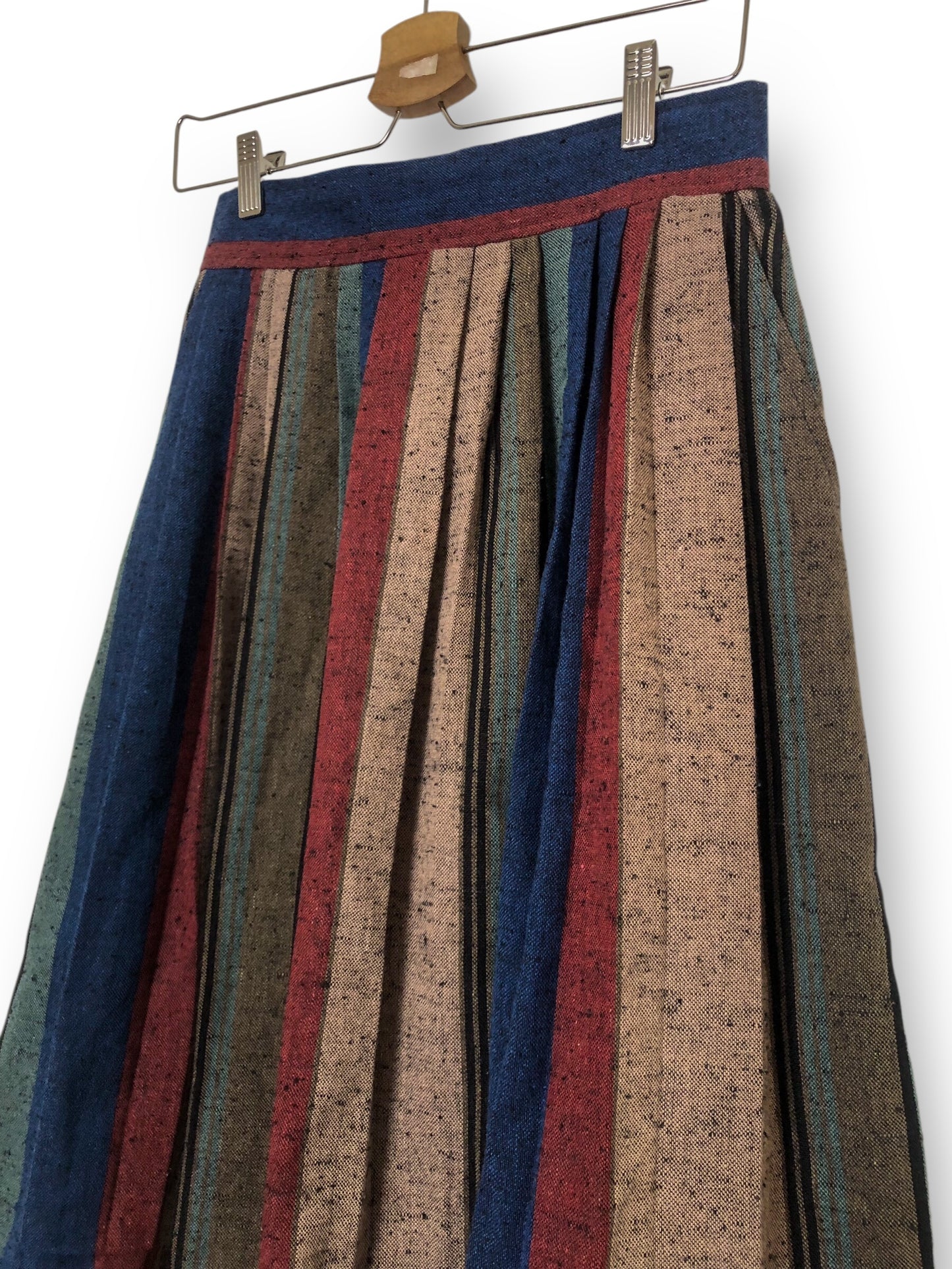 70’s/80’s Michele Striped Pleated Midi Skirt (M)