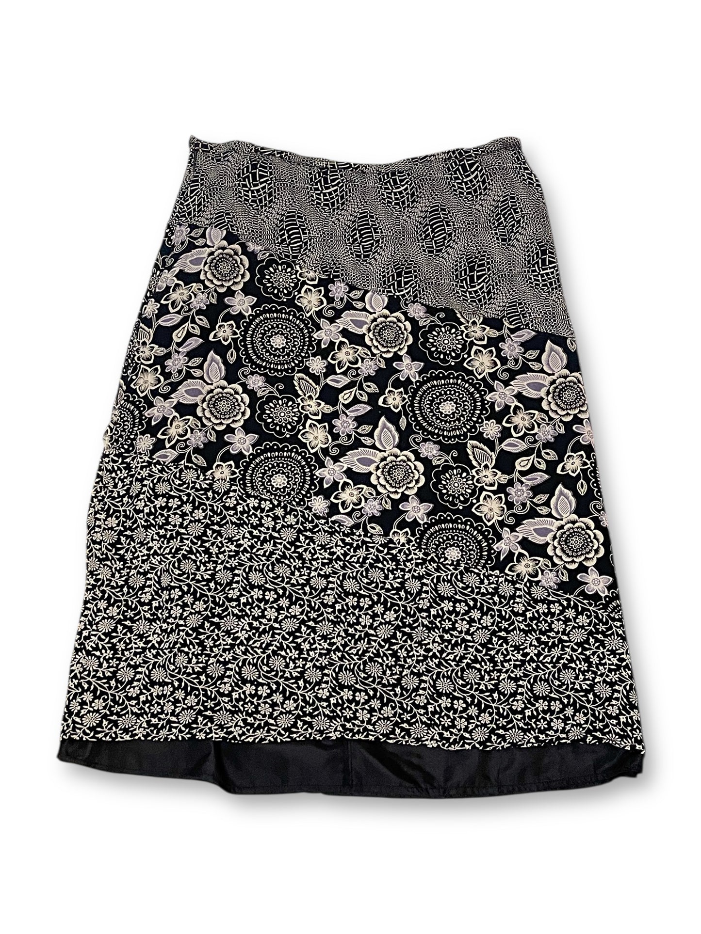 Y2K Floral Print Midi Skirt (M)