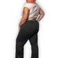 Y2K/Modern Maggie Barnes Gray and Black Pinstripe Slacks (3X)