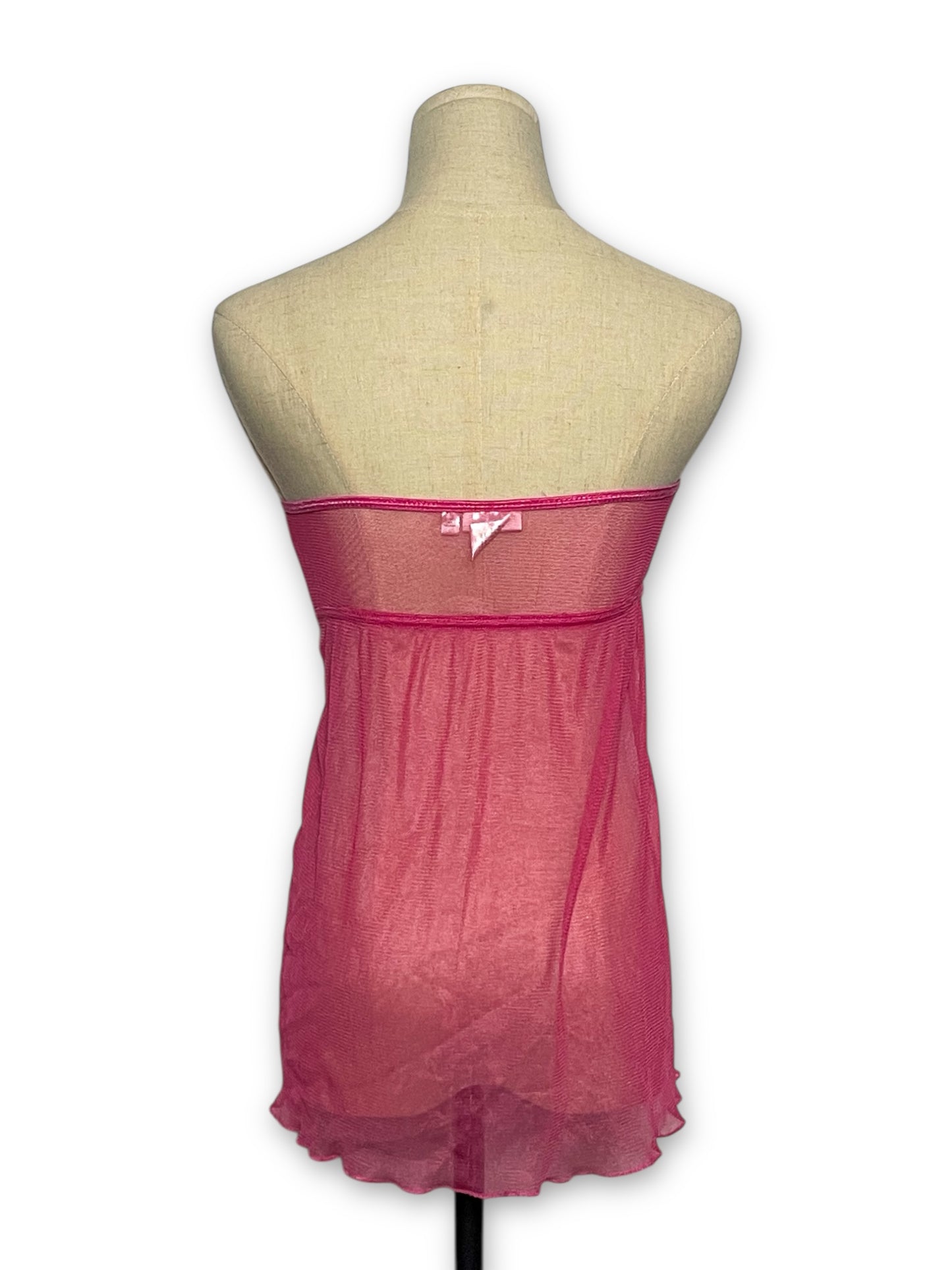 90’s/Y2K Dreamgirl Hot Pink Babydoll Tube Top (XXS/XS/S/M)