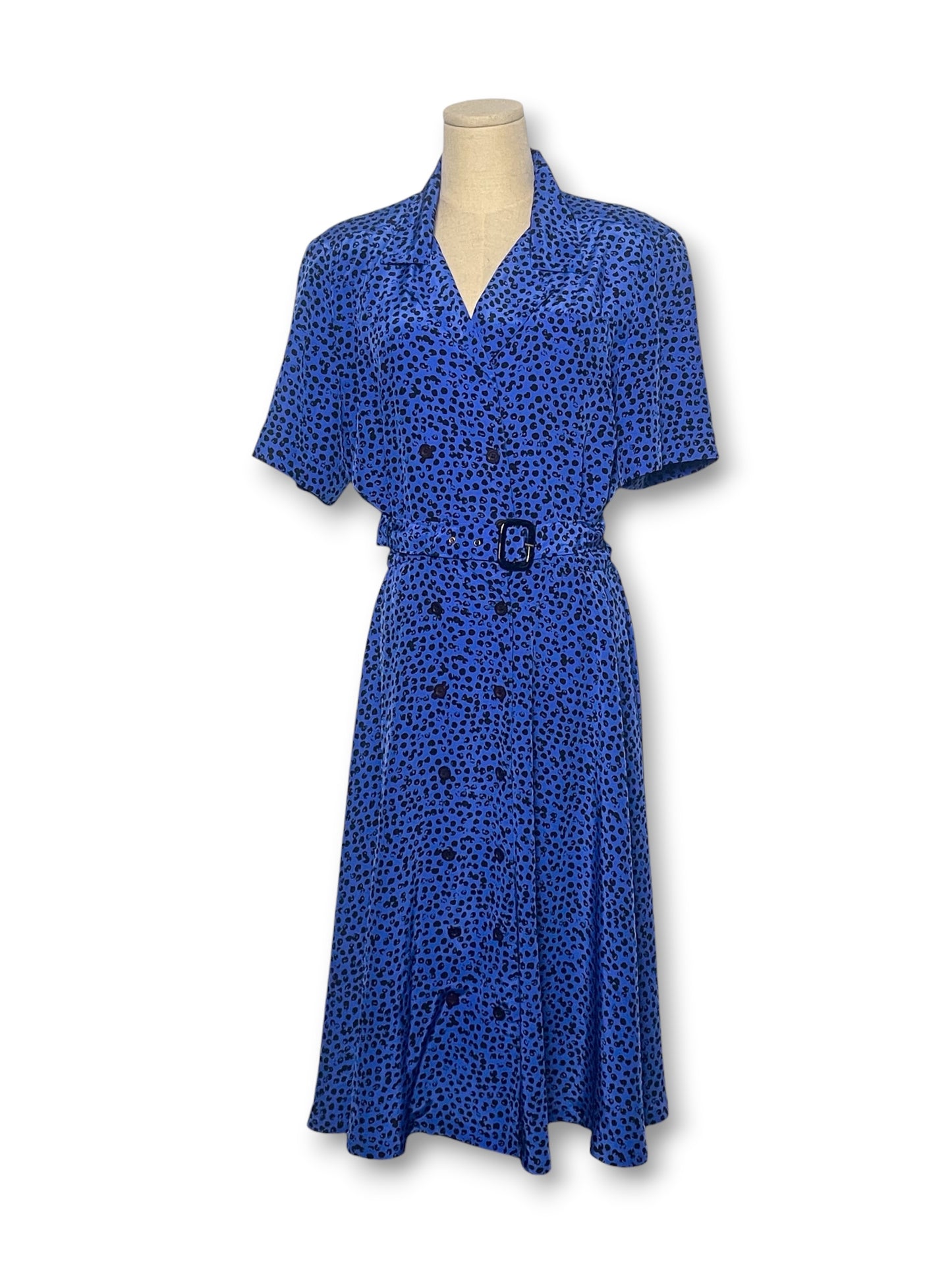 90’s Polka Dot Print Shirt Dress (M)