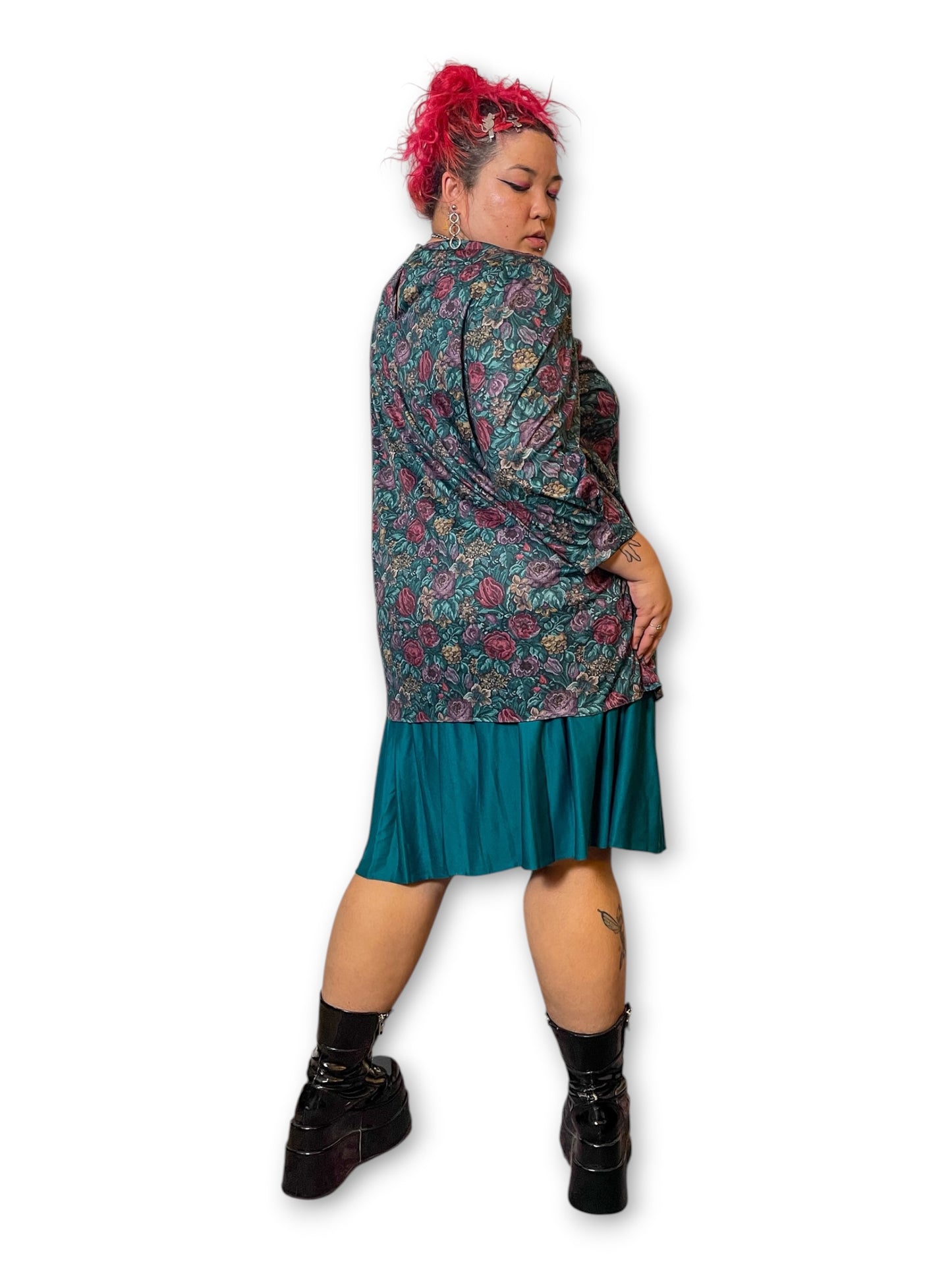 80’s Retro Floral Layered Dress (3X)