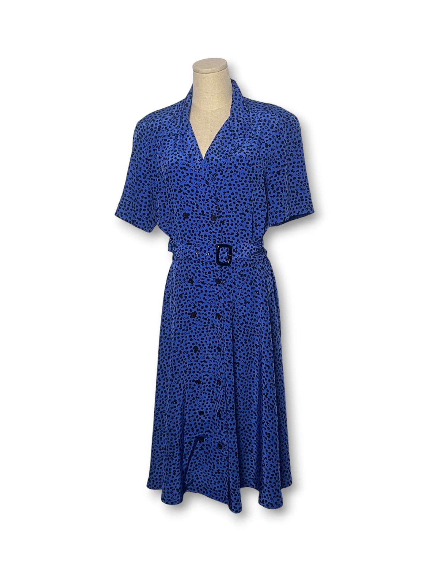 90’s Polka Dot Print Shirt Dress (M)
