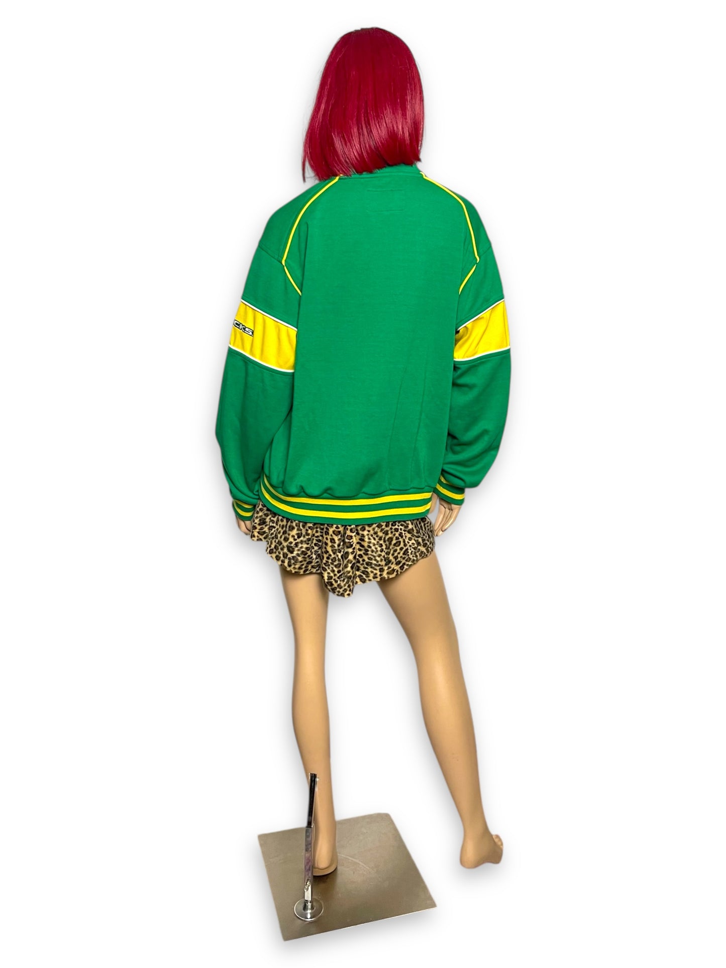 90’s/Y2K Oregon Ducks Green Zip-Up Jacket (L)
