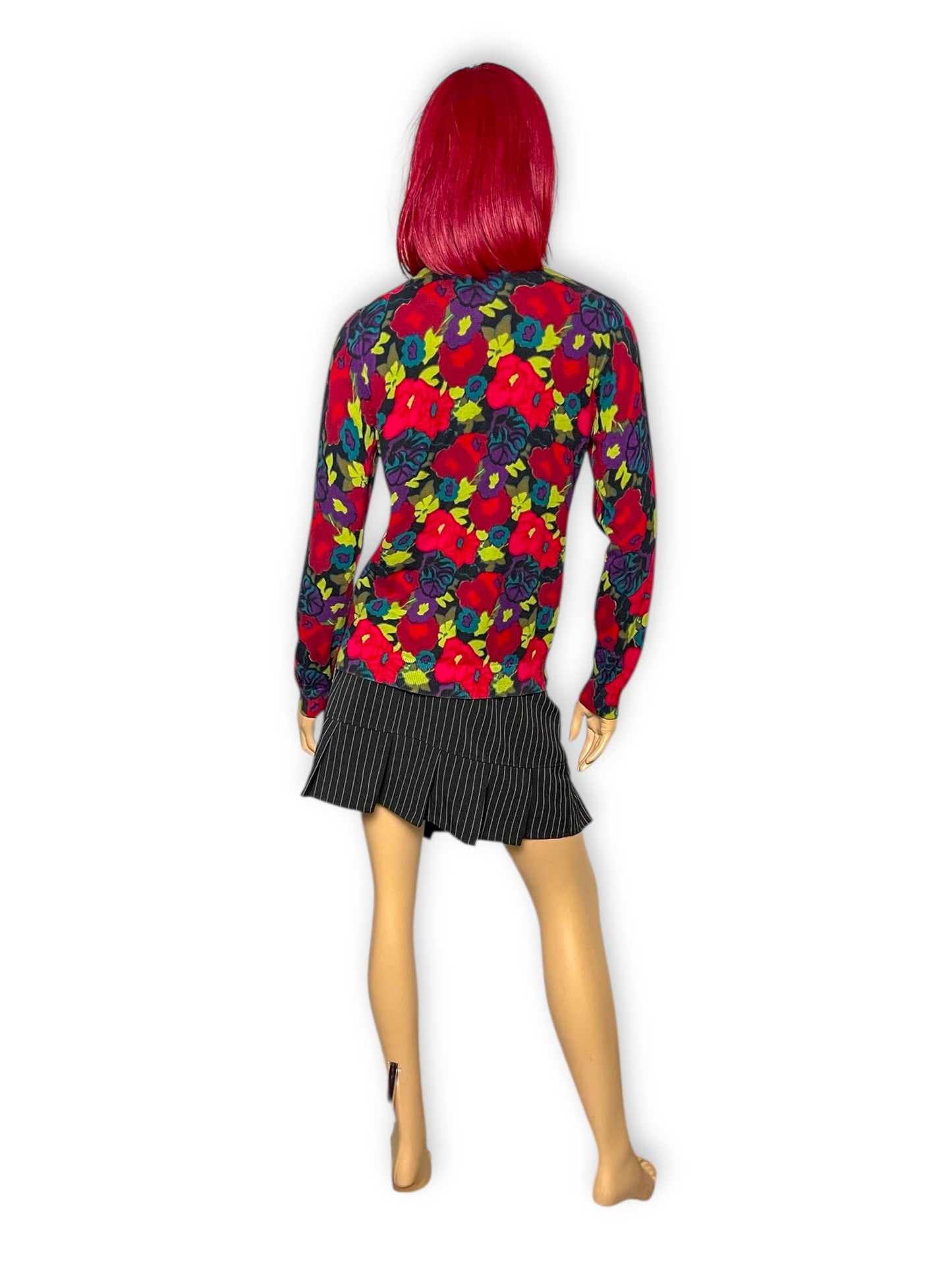 90’s/Y2K Talbots Rainbow Floral Knit Cardigan Sweater (L)