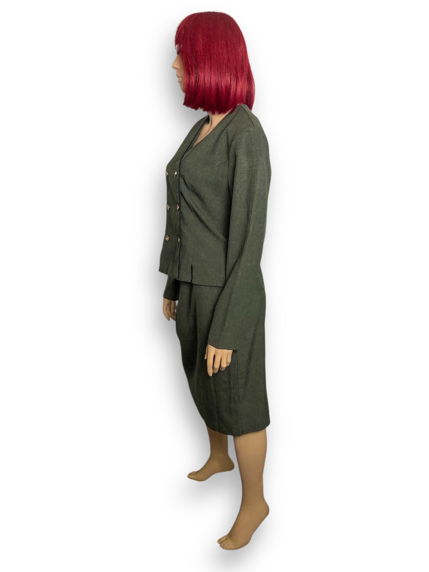 90’s Olivia Rose Olive Green Skirt Suit (L)