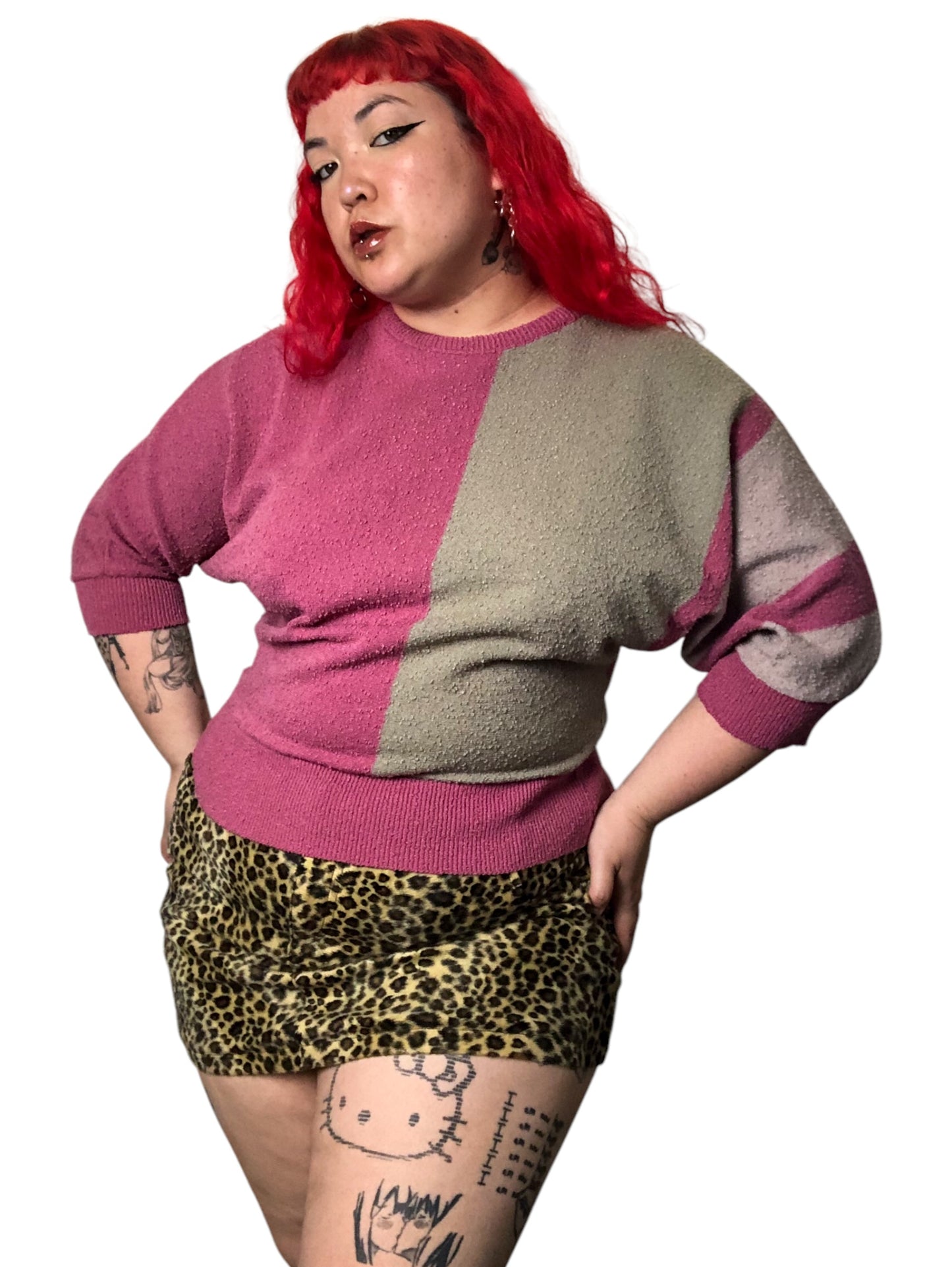 80’s/90’s Rejoice! Pink Striped Sweater (L/XL/2X)