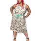 Y2K Swirl Print A-Line Dress (3X)