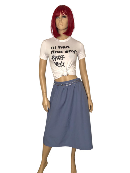 70’s Kaki Roberts Periwinkle Gray Pencil Skirt (L)