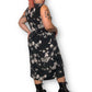 90’s/Y2K Lucy Black and White Floral Print Maxi Dress (XL)