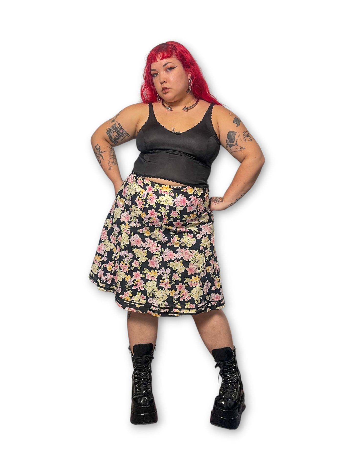 Y2K Floral A-Line Skirt (1X)