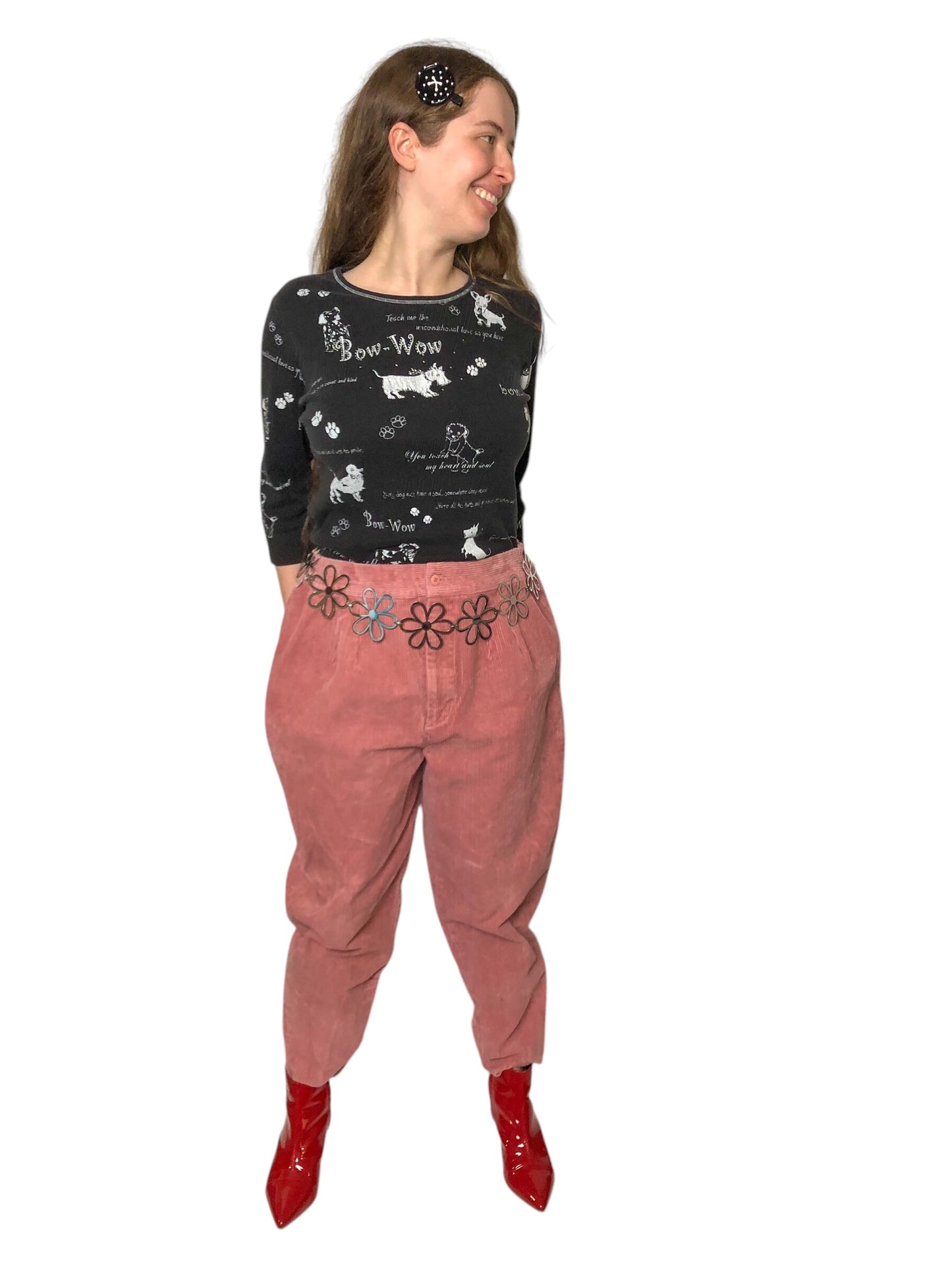 90’s Westport Ltd Rose Pink Corduroy Stirrup Pants (XL/2X)