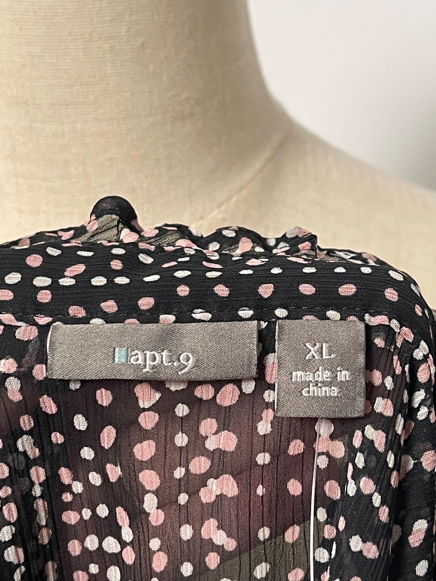 Y2K Polka Dot Sheer Blouse (XL)