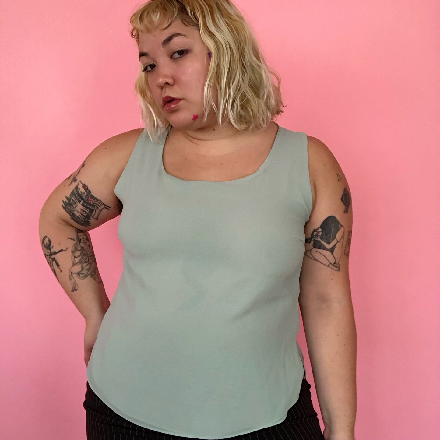 90's/Y2K Mint Green Top (L)