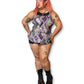 90’s/Y2K Print Pleated Tank Top (XL)