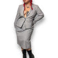 70’s Investments Gray and White Pinstripe Skirt Suit (2X)