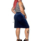 90’s/Y2K Dark Blue Velvet Skirt (L/XL/1X)