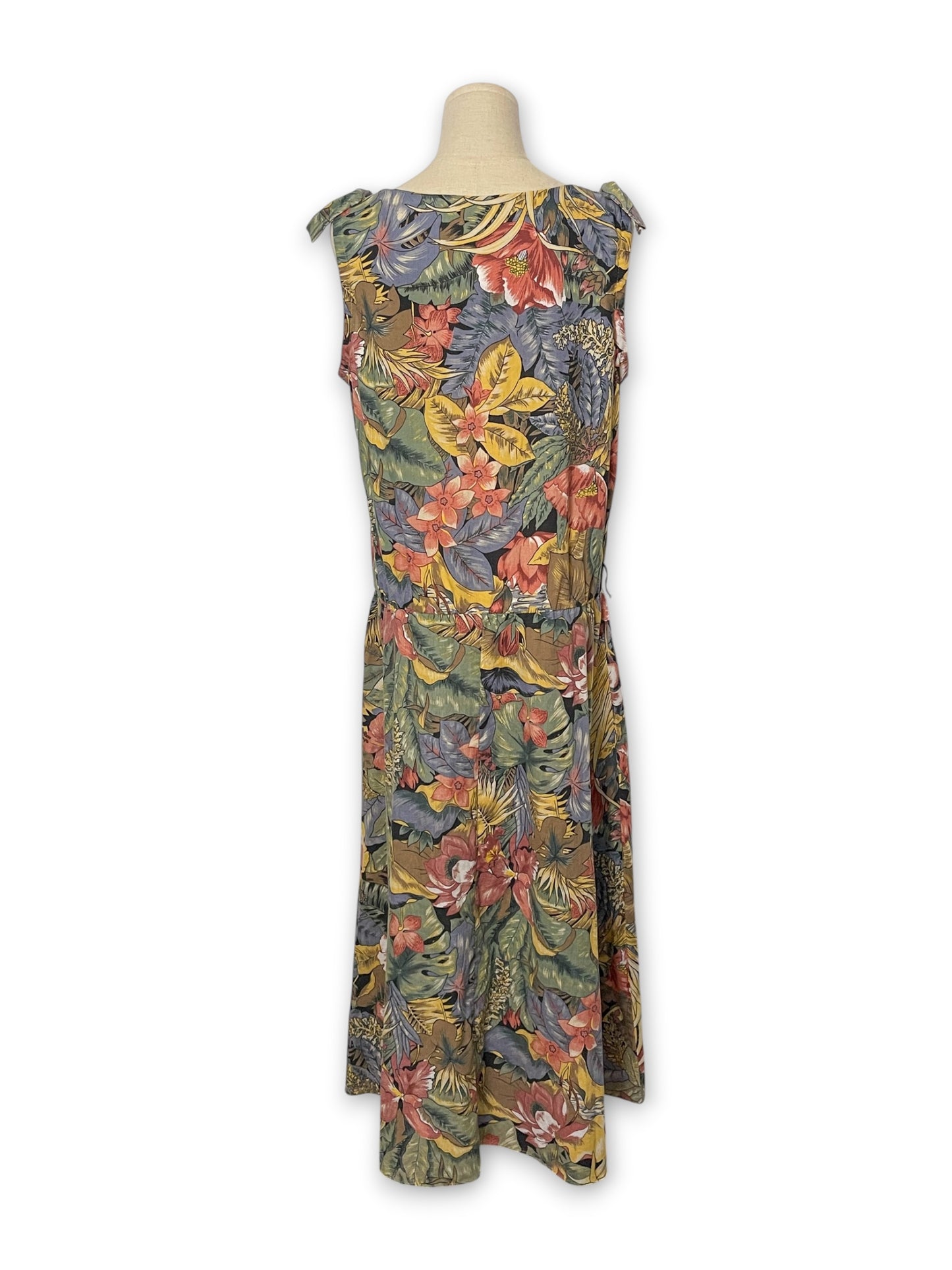 80’s/90’s Retro Tropical Midi Dress (XL/1X)
