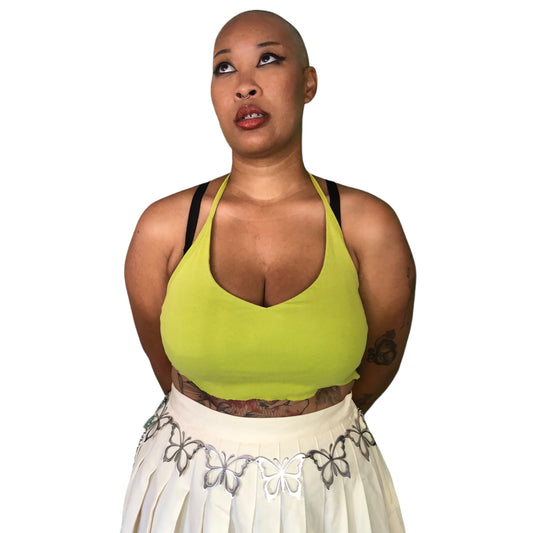 Y2K GUESS Lime Green Halter Top (M)