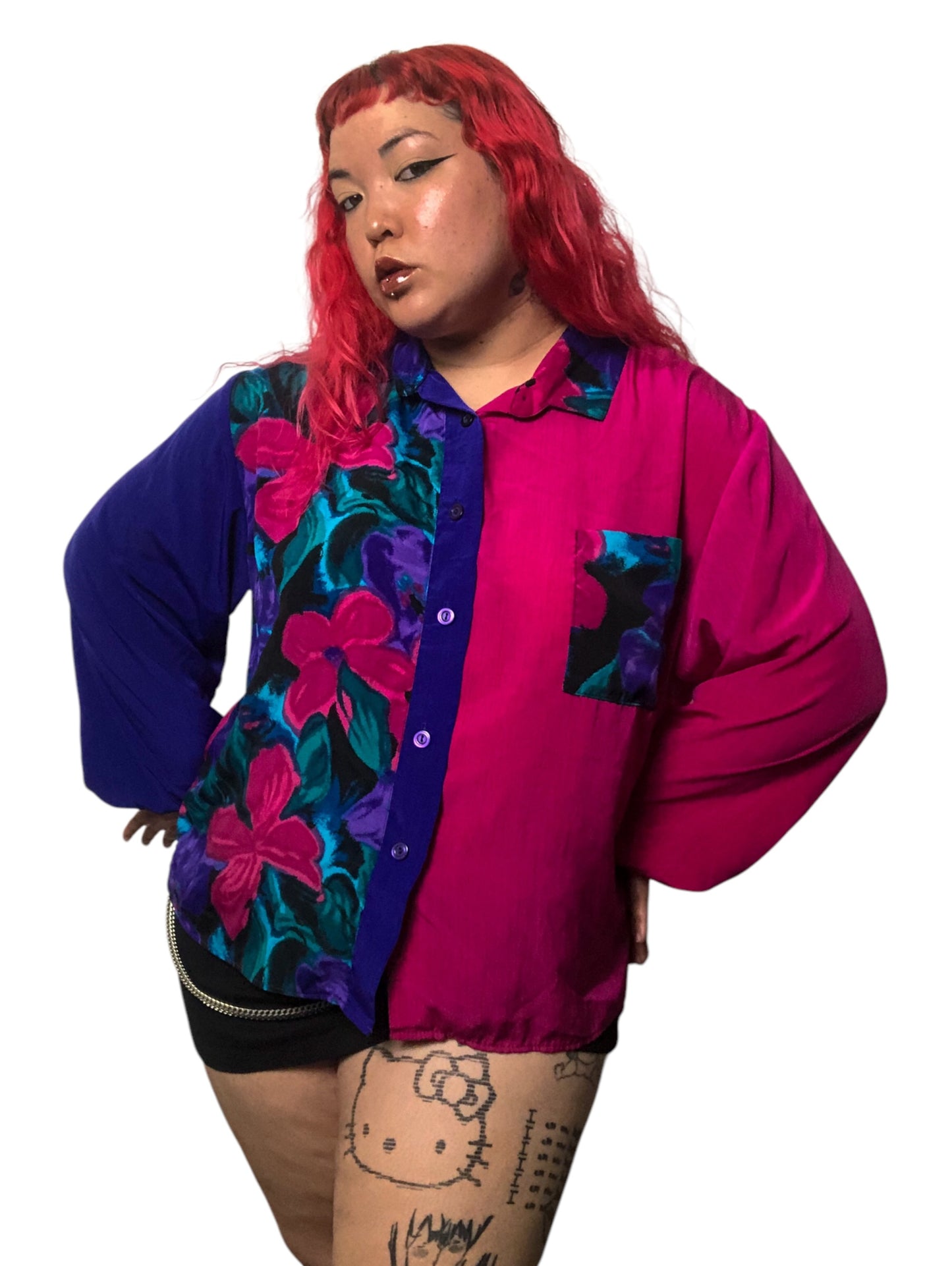 80’s/90’s S.G. Sport Retro Colorblock Blouse (2X)