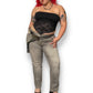 Y2K Bisou Bisou Gray Distressed Jeans (XL/2X)