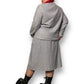 70’s Investments Gray and White Pinstripe Skirt Suit (2X)