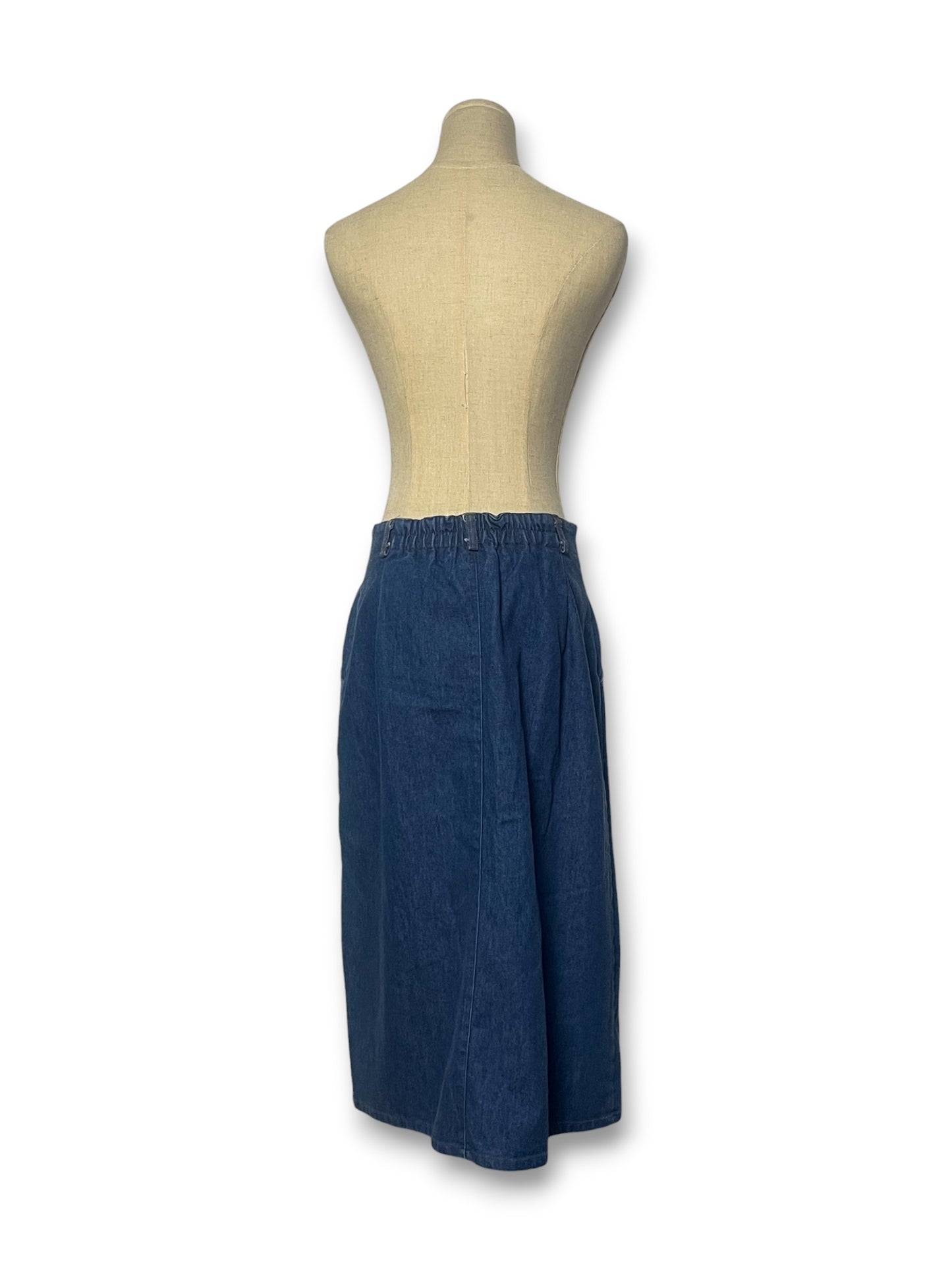 80’s Retro Denim Midi Skirt (M/L)