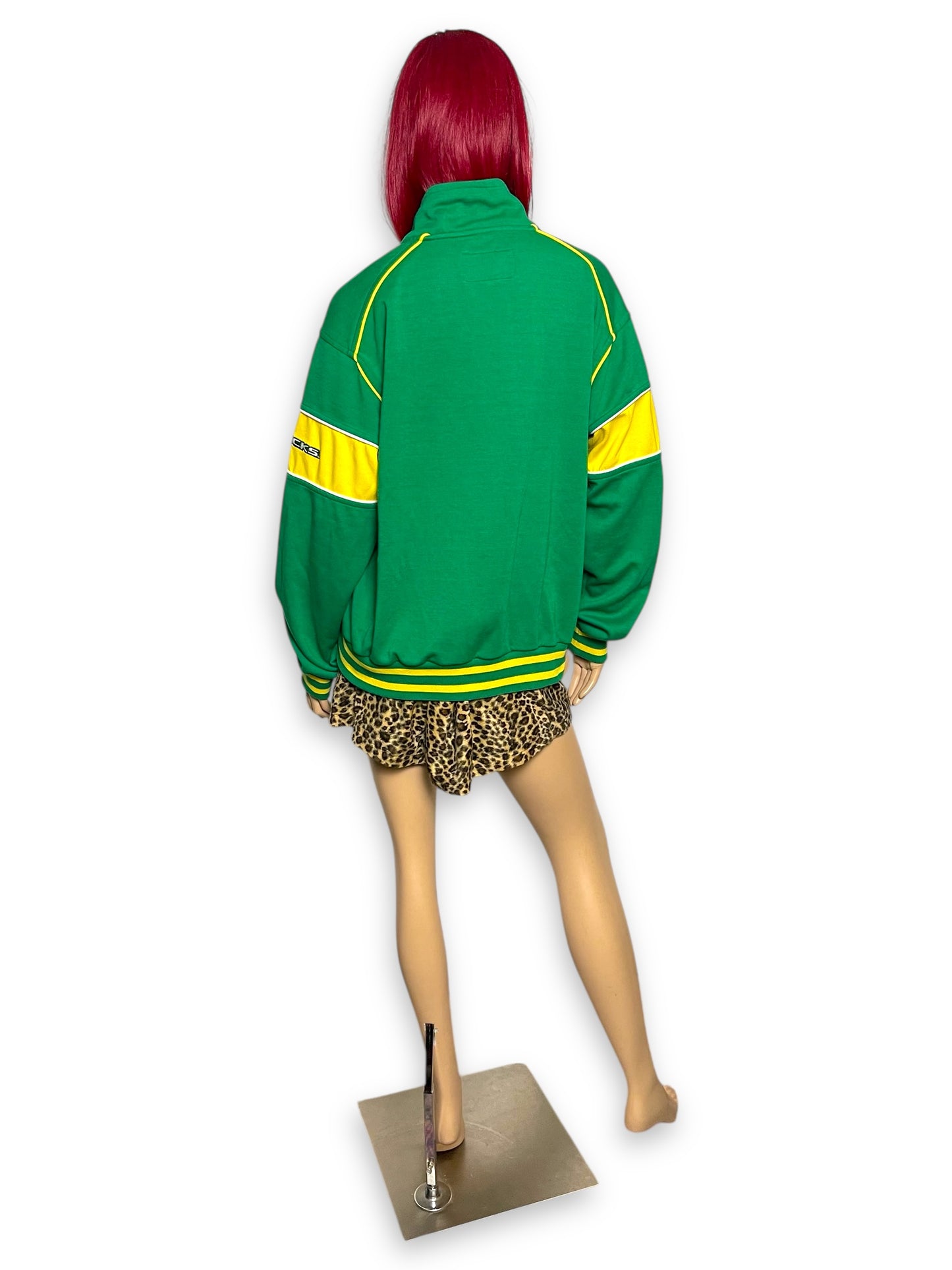 90’s/Y2K Oregon Ducks Green Zip-Up Jacket (L)