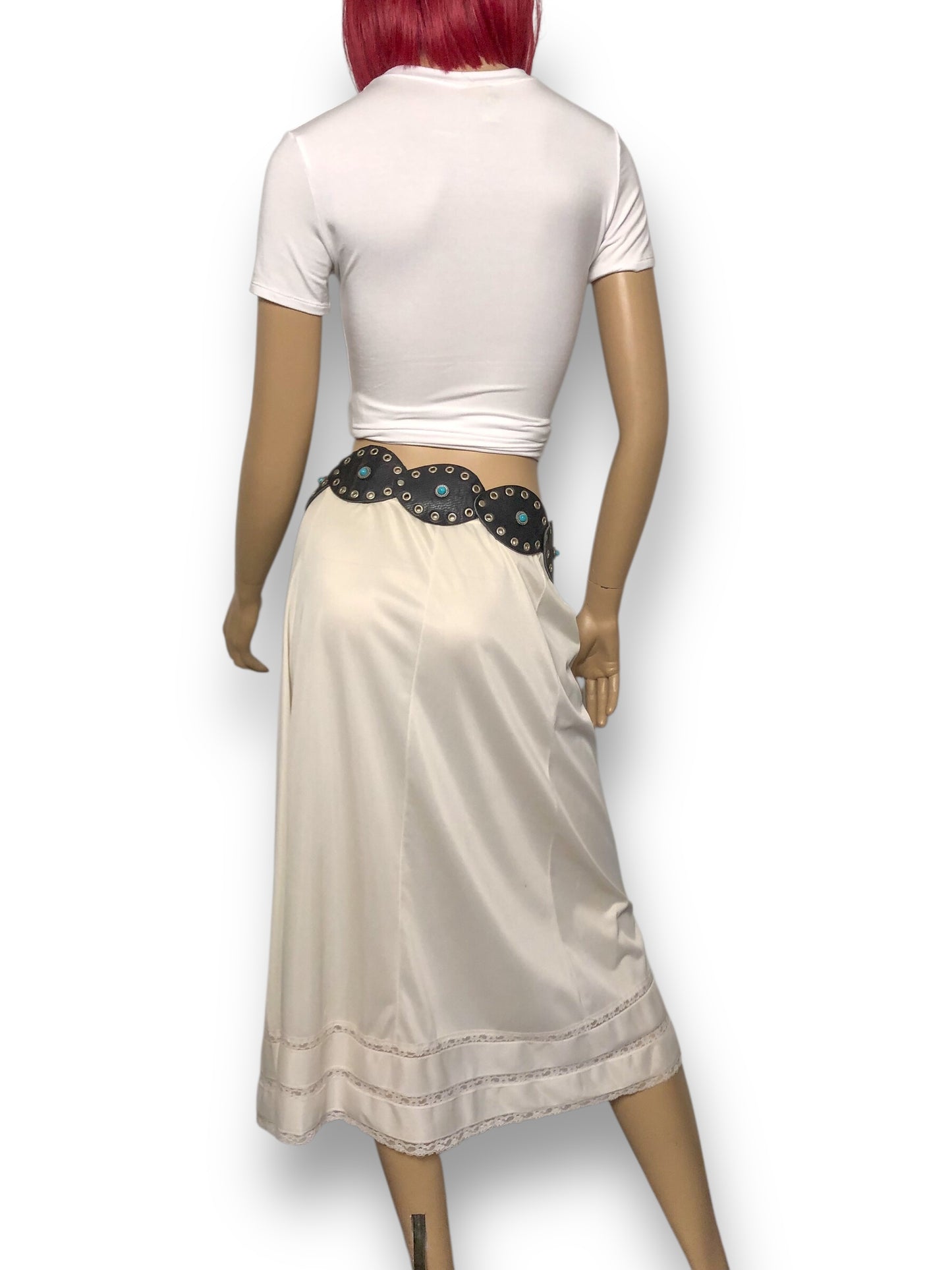 60’s/70’s JCPenney White Slip Skirt (L)