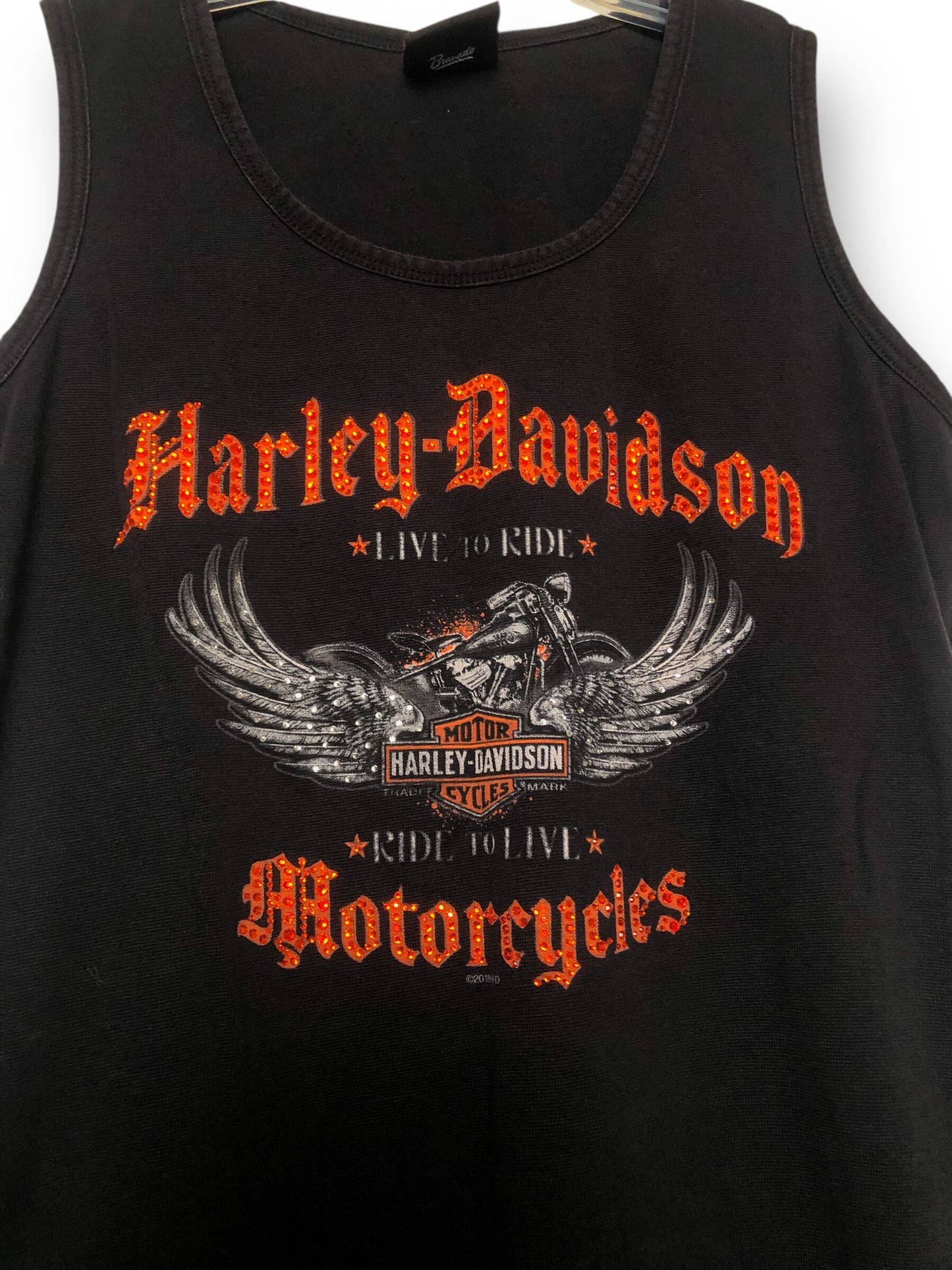 Harley Davidson Black Bedazzled Tank Top (M)