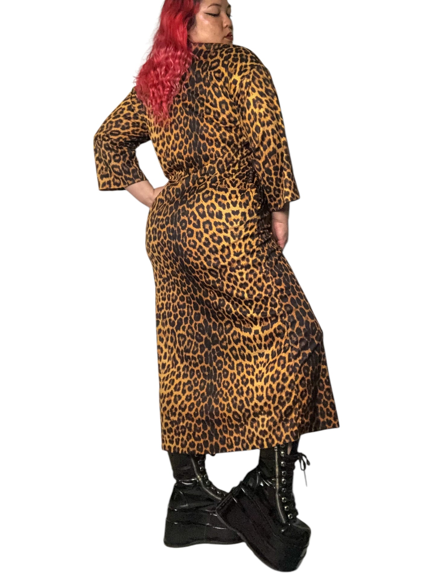 70’s Tiffany Loungewear Leopard Print Maxi Dress (L/XL)