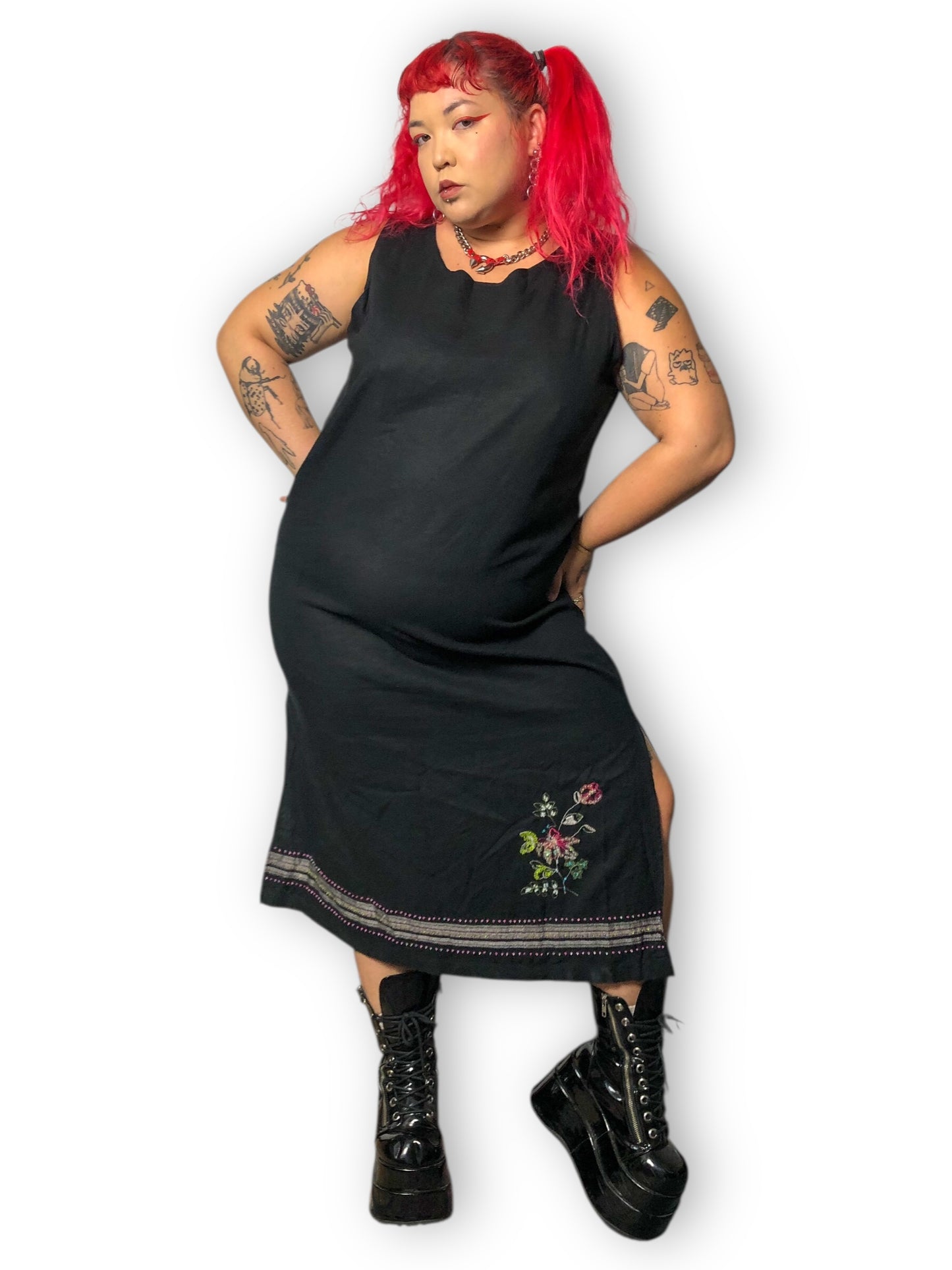 90’s/Y2K Jane Ashley Black Shift Dress (XL/2X)