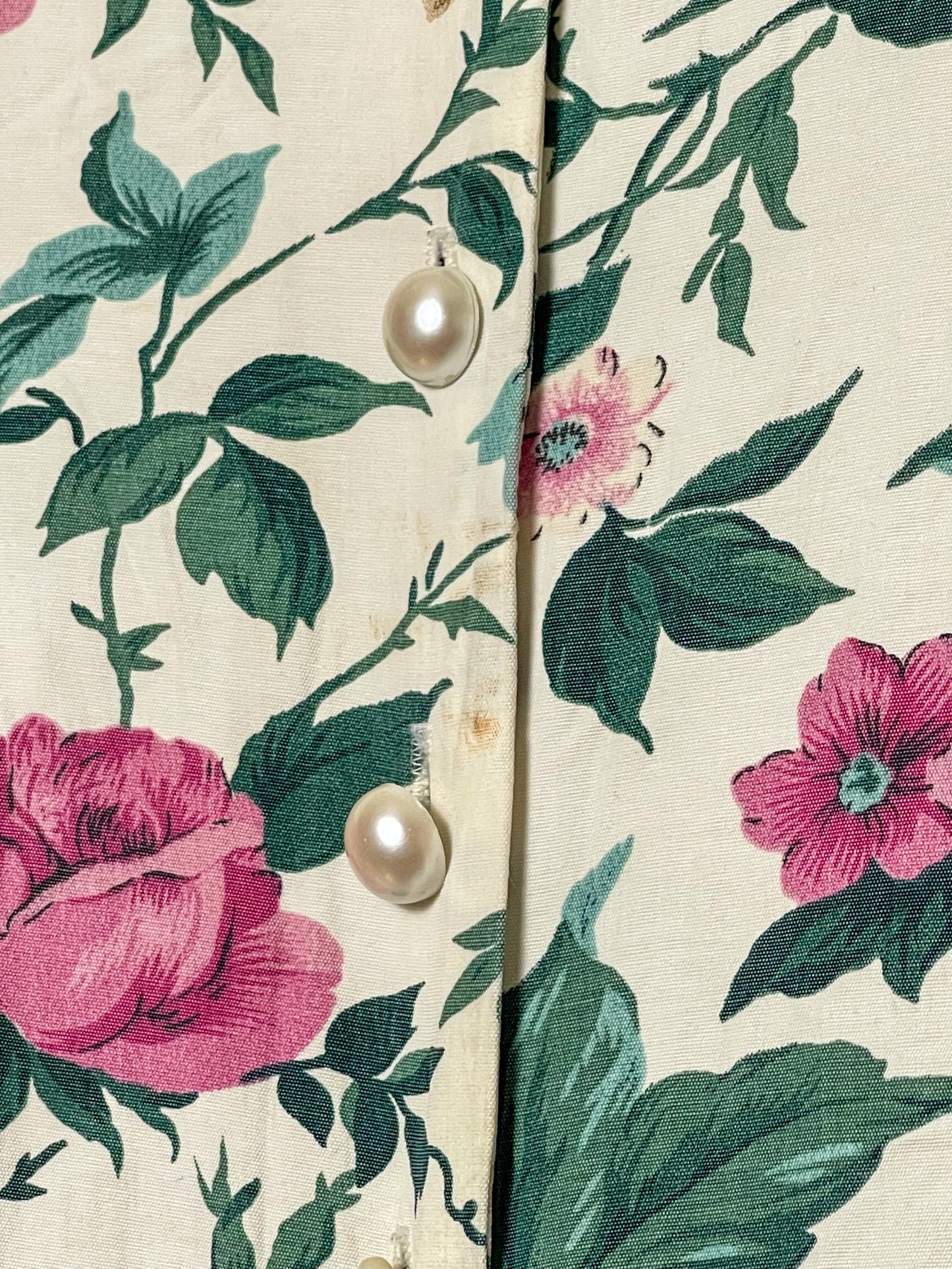 80’s En Focus White Floral Print Romper (M)