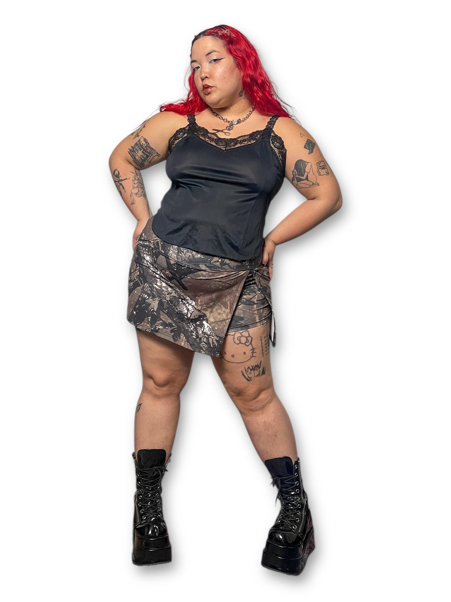 Vintage Black Lingerie Tank Top (L/XL)