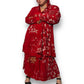 90’s August Max Woman Red Floral Print 2-Piece Set (2X)