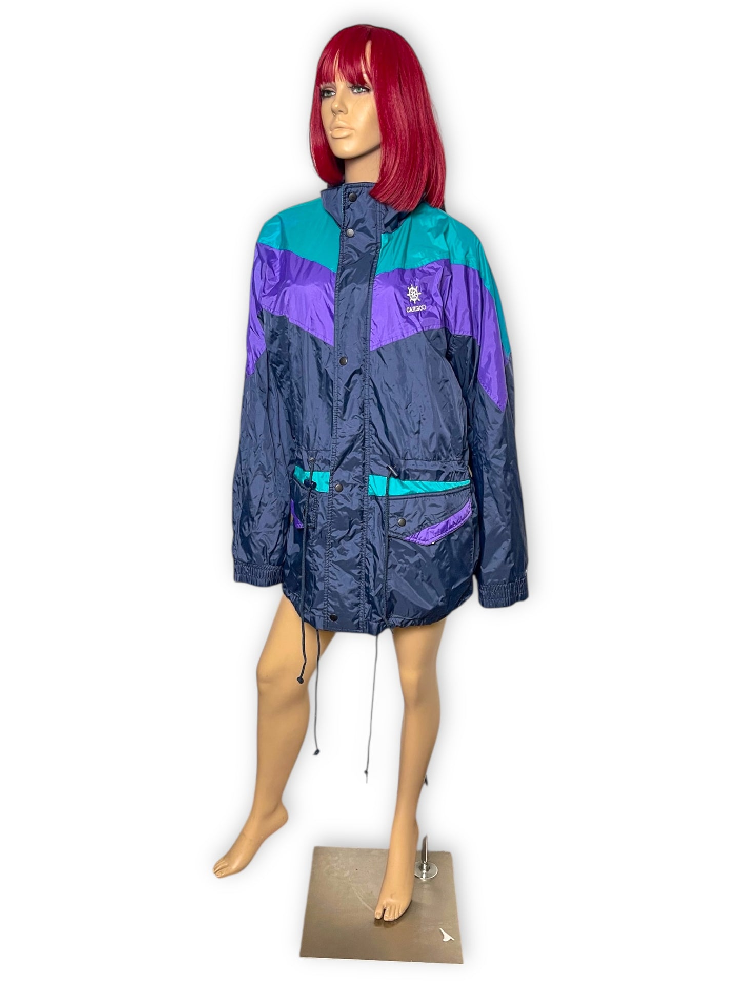 Y2K Sumaggo Navy Blue Windbreaker Jacket (L)