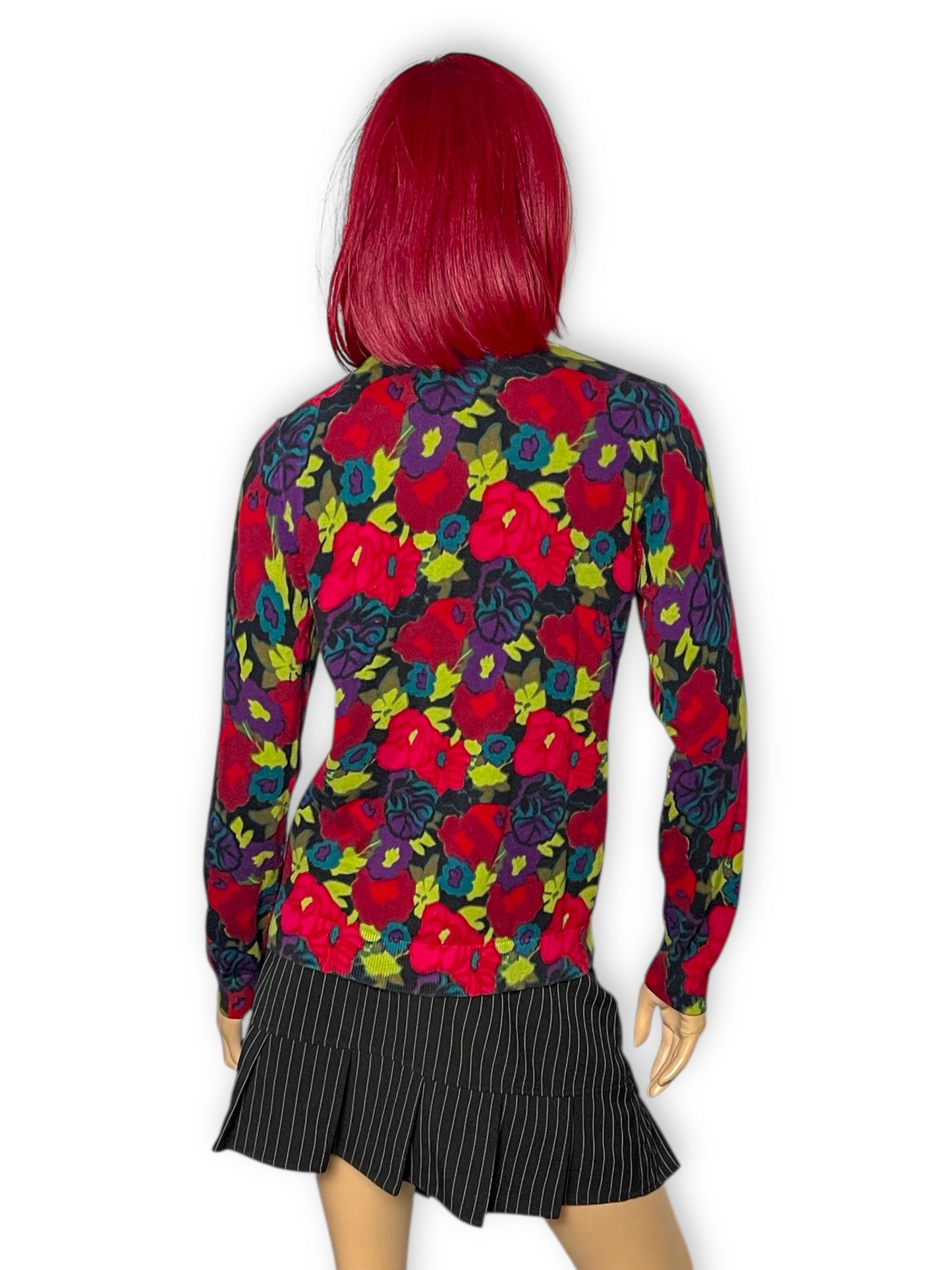 90’s/Y2K Talbots Rainbow Floral Knit Cardigan Sweater (L)