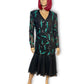 80’s Liz Elana Black and Teal Sequin Cocktail Dress (M)